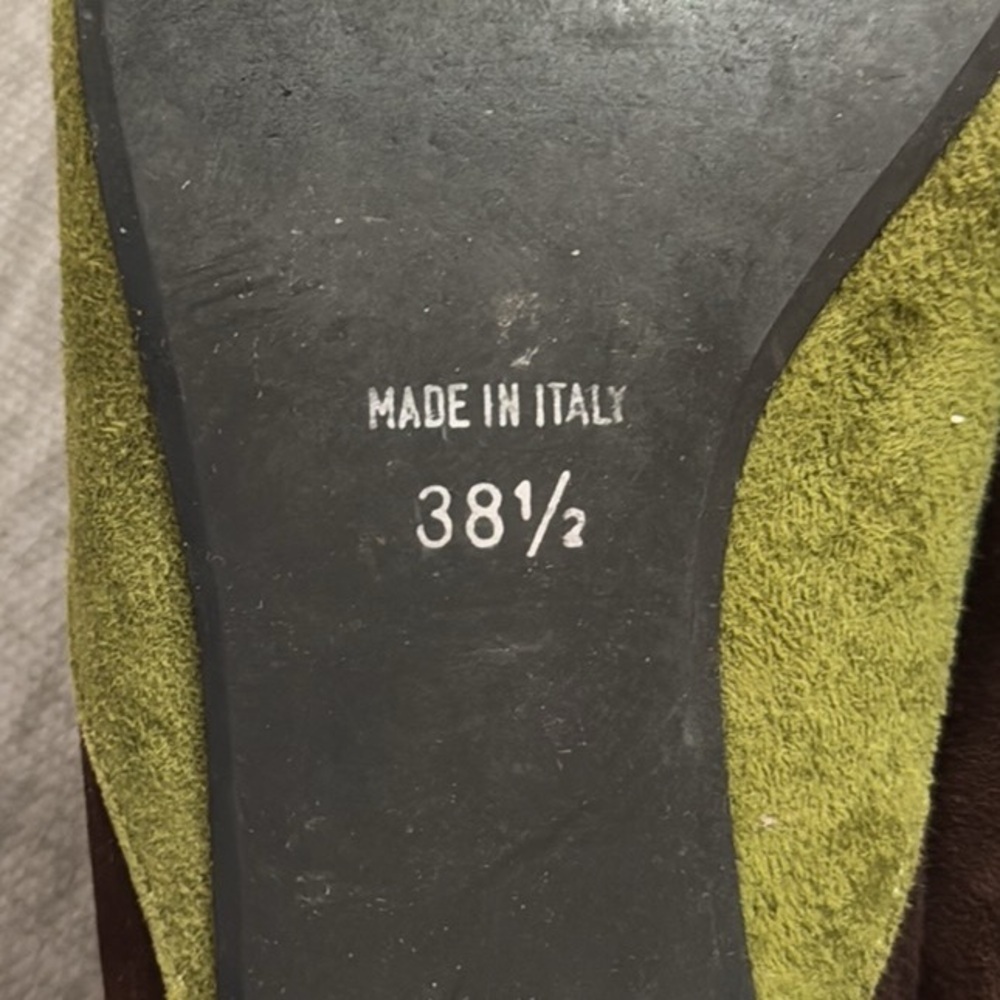Women’s Diane B Milano Suede Green Brown Shoes Vintage Italy 38.5 Used - Picture 15 of 15